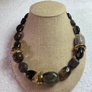 NWOT Alexis Bittar Elements Knotted Smoky Quartz Necklace